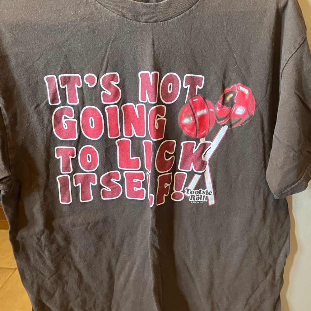 Brown T-Shirt with Tootsie Roll Graphic